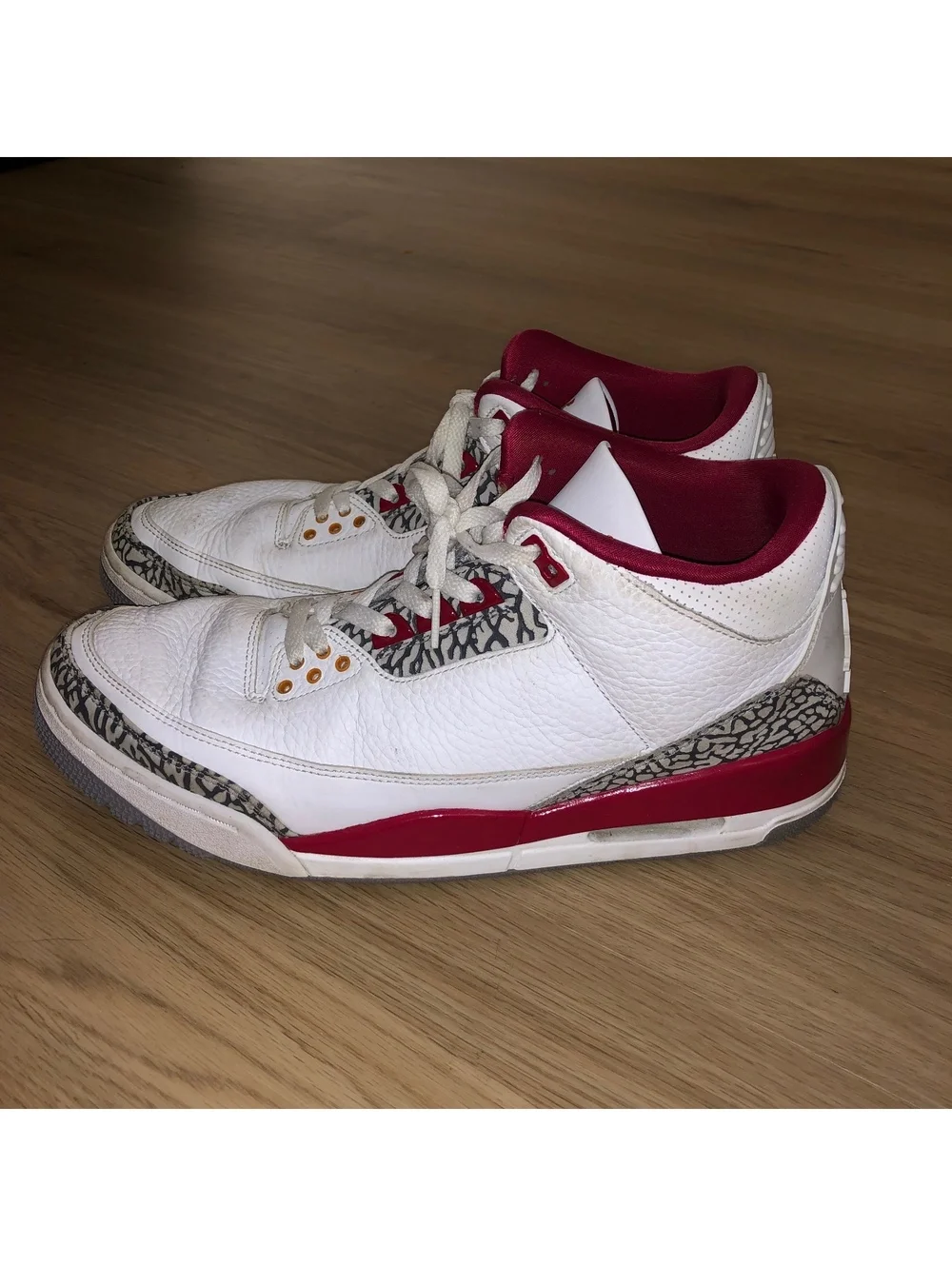 NIKE AIR JORDAN 3 RETRO CARDINAL RED WHITE BASKETBALL SHOES MENS SIZE 12